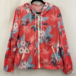 American Eagle lightweight floral windbreaker jacket pink size large